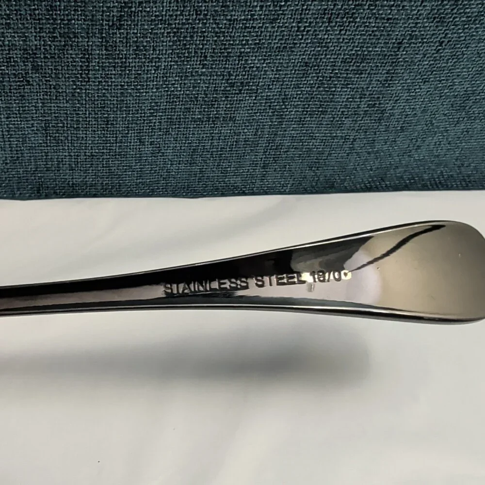 Set of 8 Black Stainless Steel Spoons 18/0 Modern Onyx Flatware Table Spoons Set